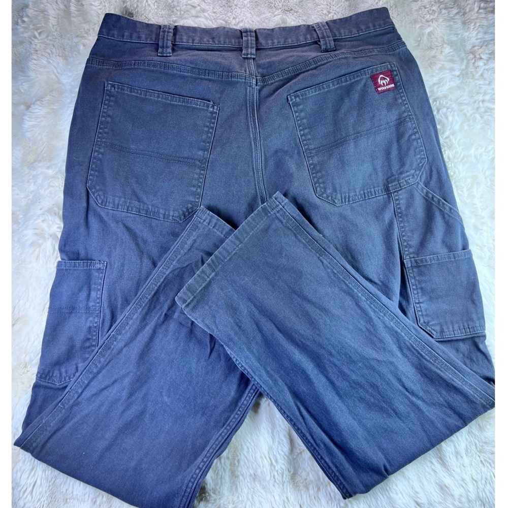 Wolverine Mens Carpenter Pants Gray Canvas Utility Work Trousers 38x30. A16